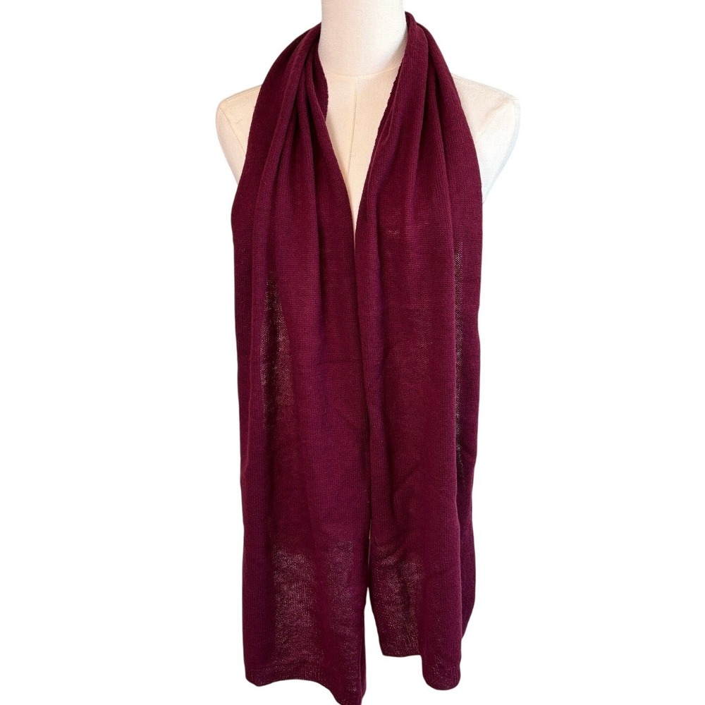 NEW Wool Cashmere Blend Burgundy Scarf Unisex Soft Wrap